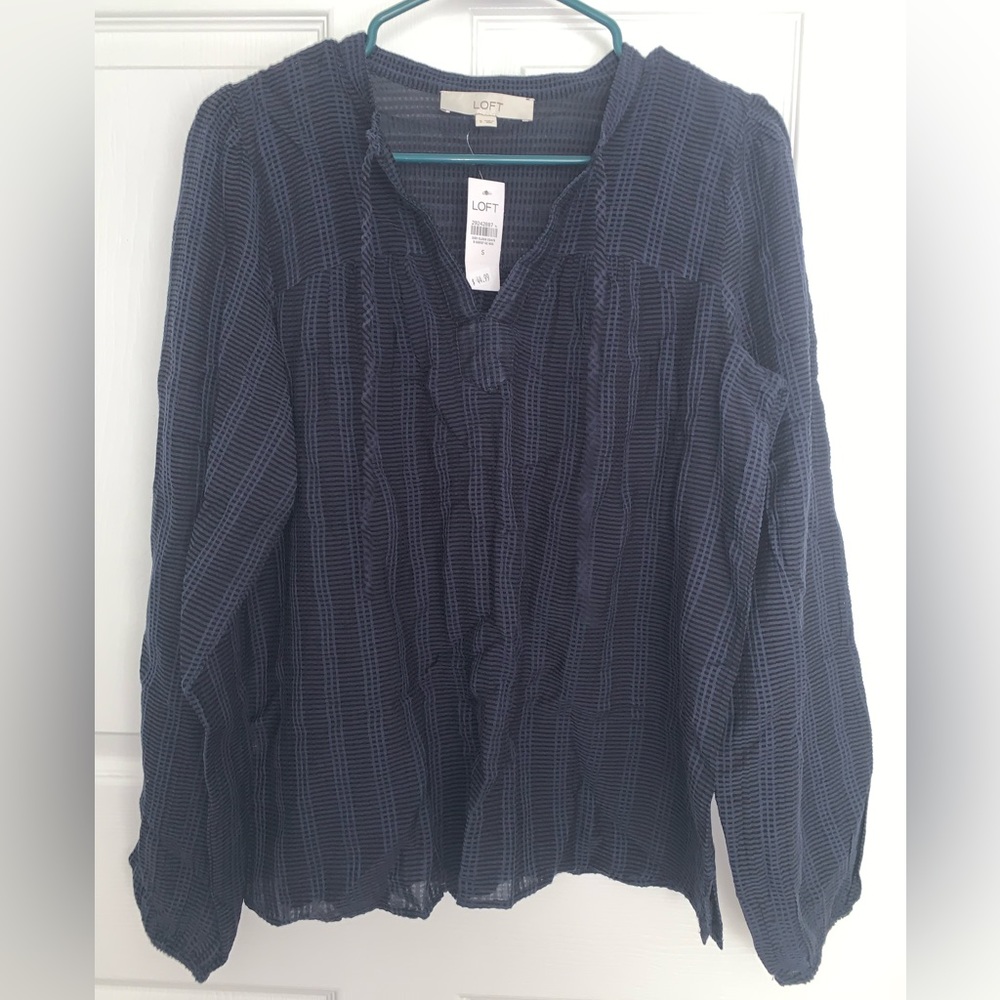 Loft Long Sleeve Split Neck Blouse